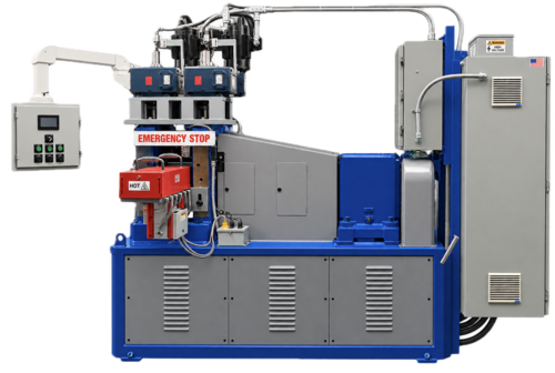 5" x 8" IRM #5080, 2-Hi/4-Hi Hot Laboratory Rolling Mill, satin roll finish, 700&deg;F heated entry table, dual
