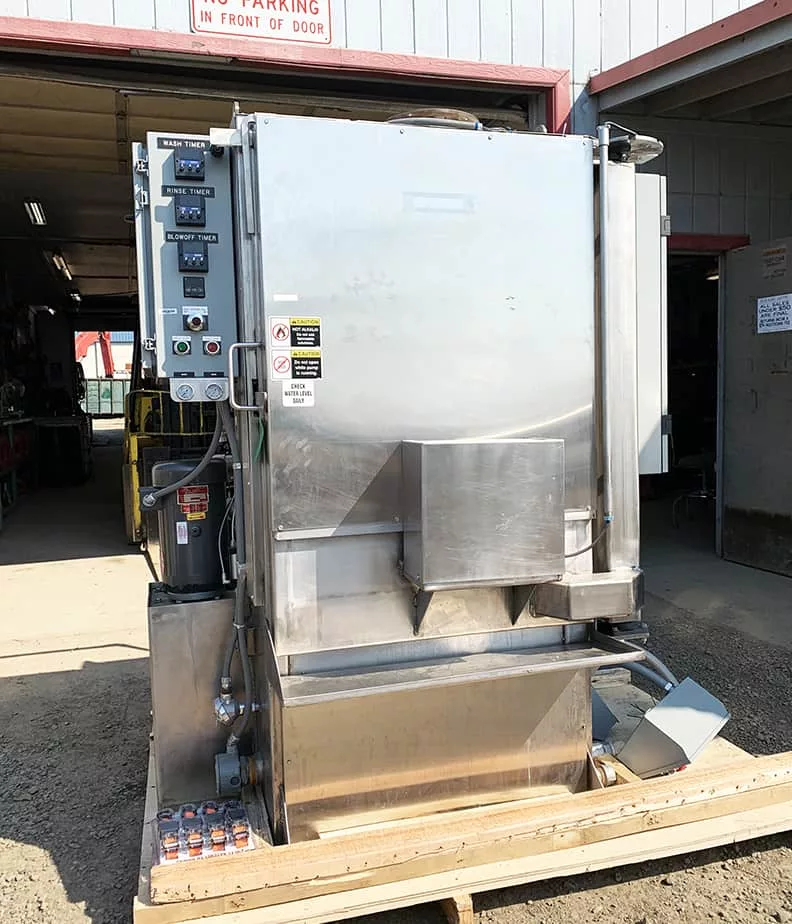 26" Stoelting #CSW-123, Rotary Turntable Parts Washer, 40" working height, 800 lb. load limit, 5 HP wash
