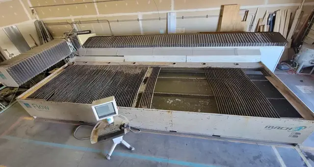 Flow #Mach-3-7320b, CNC Waterjet, 79.2" X, 288" Y, 7" Z, 6.6' x 24' table, 50 HP Hyperjet intensifier pump