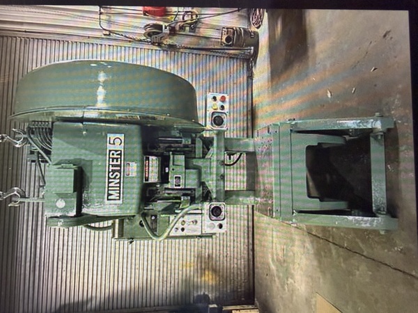 45 Ton, Minster #5SS, OBI Flywheel Single Crank Press, 3" stroke, 2.5" adjustment, 12.75" shut height, 28" x