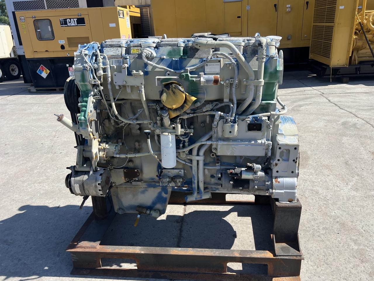 800 HP Caterpillar #C18, twin turbo diesel industrial engine, sound attenuated enclosure 1 bell housing, 14"