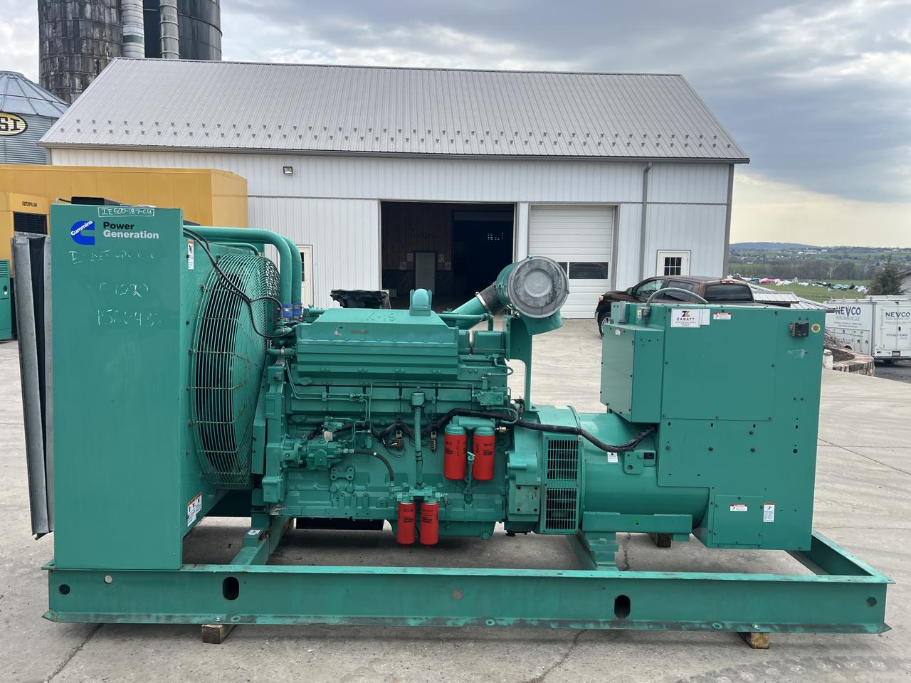 500 KW Cummins #500DFED-3241, diesel generator set, 277/480 Volts, KTA19-G4 engine, 755 HP @ 1800 RPM, skid