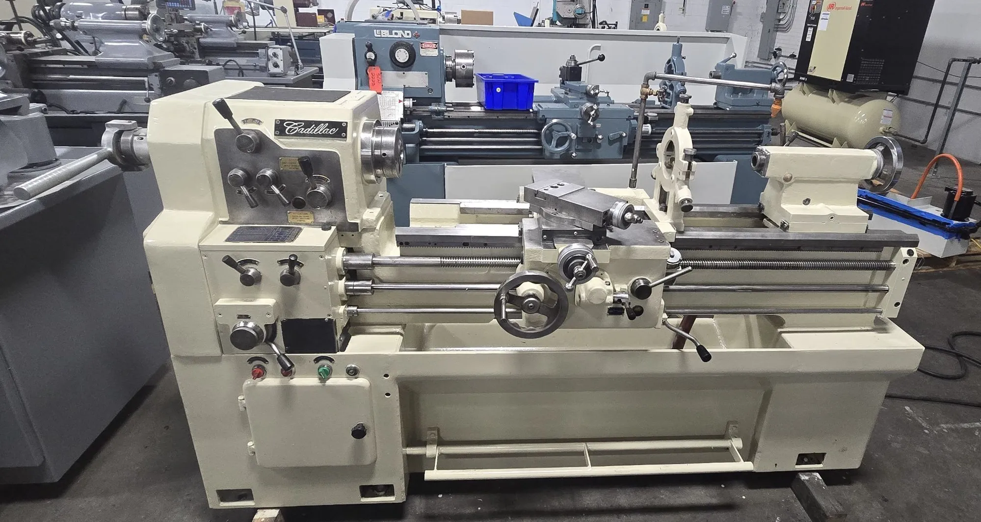 14" x 40" Cadillac #CM1440, engine lathe, 8-1/4" swing over cross slide, 1-17/32" bore, 3 HP, 83-1800 RPM