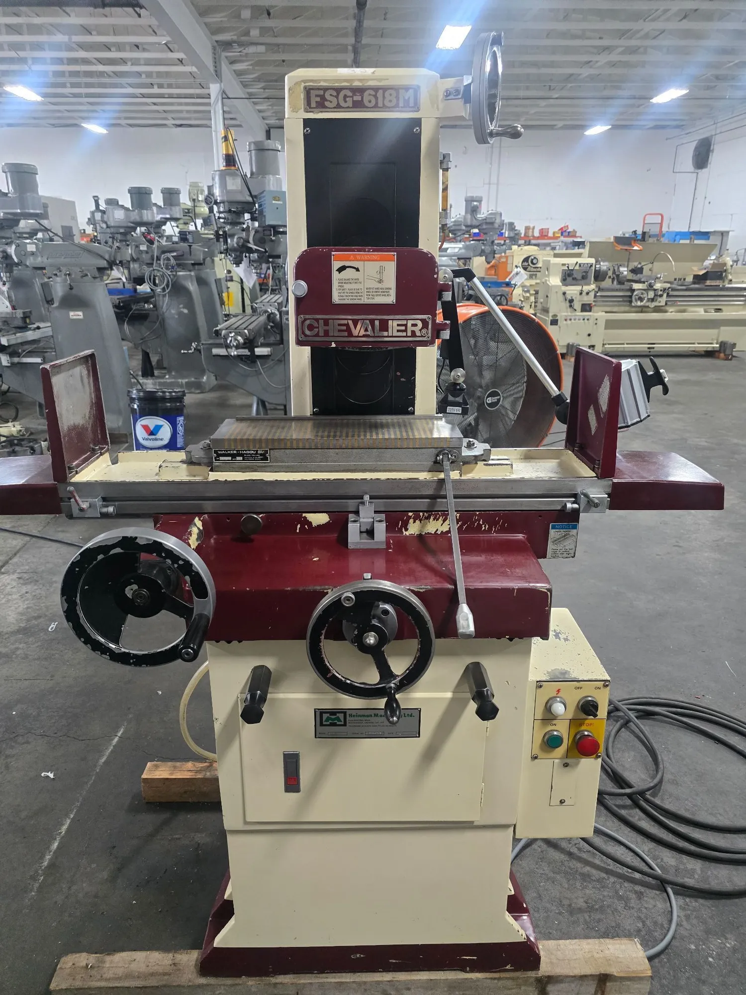 6" x 18" Chevalier #FSG-618M, Manual Surface Grinder, 8" x 0.5" x 1.3" wheel, 462 lb. table capacity, 17.7"