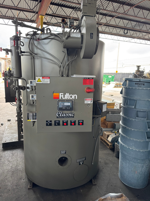 50 HP Fulton #ICS-50, Vertical Tubeless Steam Boiler, 150 PSI, Natural Gas, 1725 PPH, 1674000 BTUH, 460