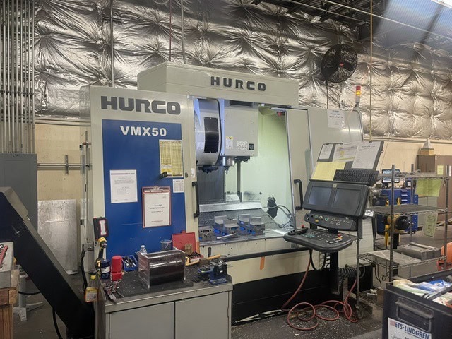 Hurco #VMX50, CNC vertical machining center, 50" X, 26" Y, 24" Z, 10000 RPM, CAT 40, 24 HP, 24 automatic tool