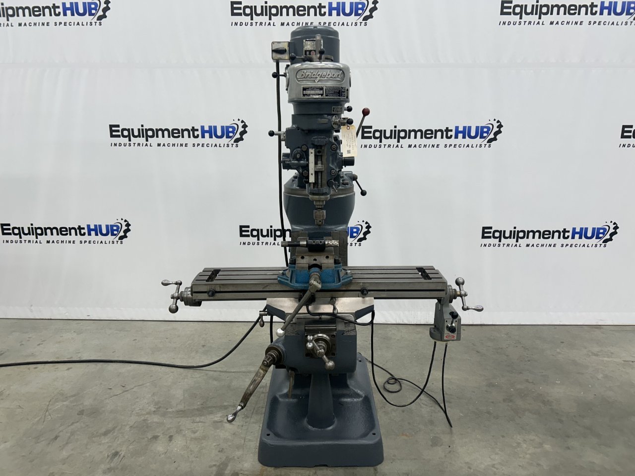 Bridgeport #J-Head, vertical milling machine, 9" x 42" table, 30" X, 12" Y, 16" Z, R8, 80-2720 RPM, 1 HP