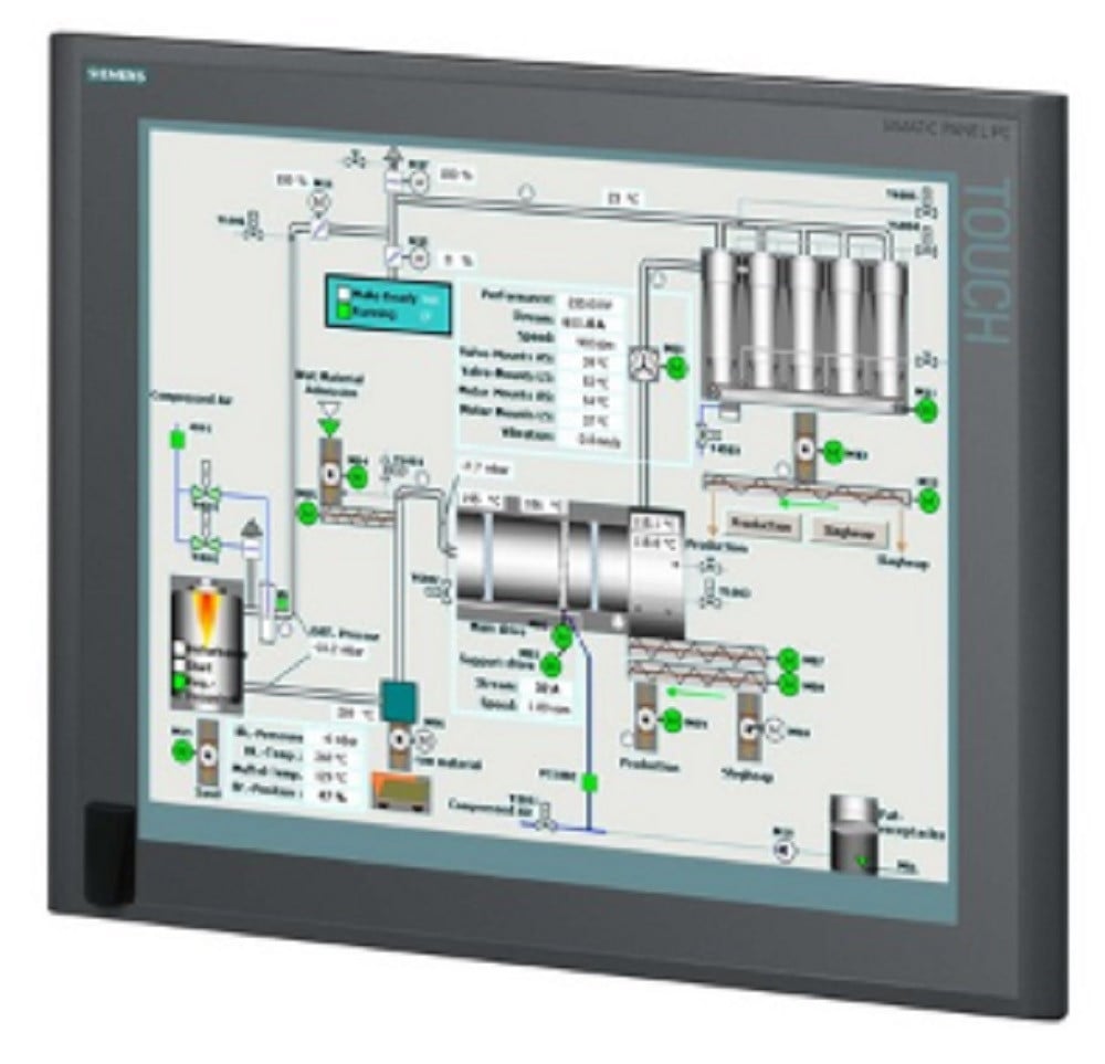 Siemens #6AV7424-0AA00-0GT0, Simatic HMI IPC477C Touch Panel PC, 19" 1280x1024 Display, Core 2 Duo 1.2 GHz, 4