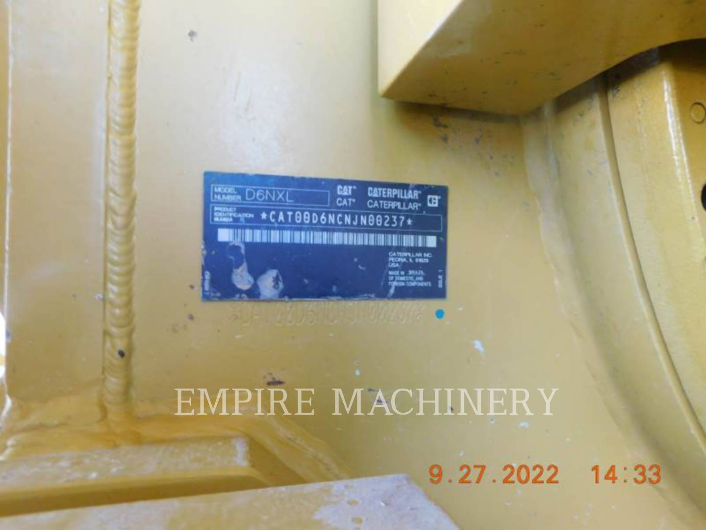 Caterpillar D6N XL TI, 3119 hours, S/N: NJN00237, 2018
