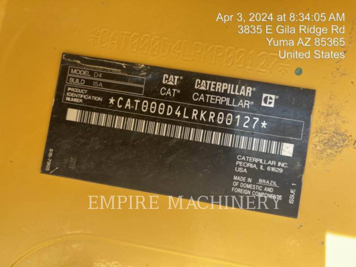 Caterpillar D415PAT TE, 3965 hours, S/N: RKR00127, 2021