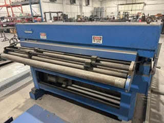 12000 lb. Rowe #BGY-12-24, coil car, coil reel and straightener line, 40" max coil width, 60" max coil