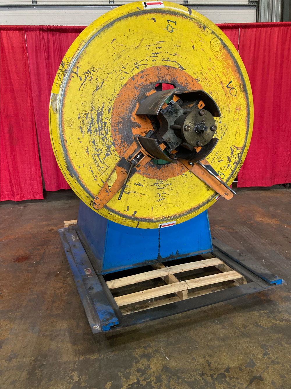 6000 lb. Samco #SU6000SE, single end coil reel, 14" width, 60" outside dimensions, 17"-21" ID, air operated