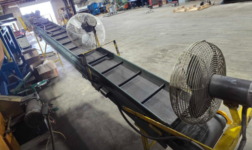 16" wide x 20' long, Hytrol, cleated incline conveyor