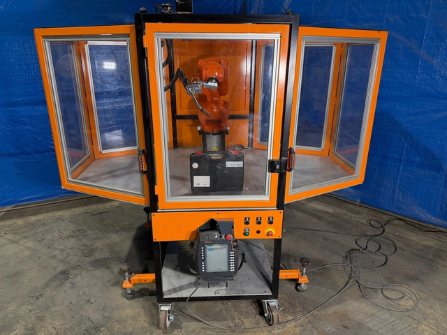 Kuka KR 6 R700-2 Agilus-2, robotic welding cell, KRC4 Controller, welder, teach pendant, enclosed roll-around