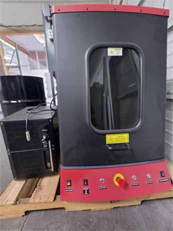 Keyence #KE-W1, 3-axis UV laser marker, 355 nm wavelength, 3 width output, 4.92" x 4.92" x 1.65" scan volume