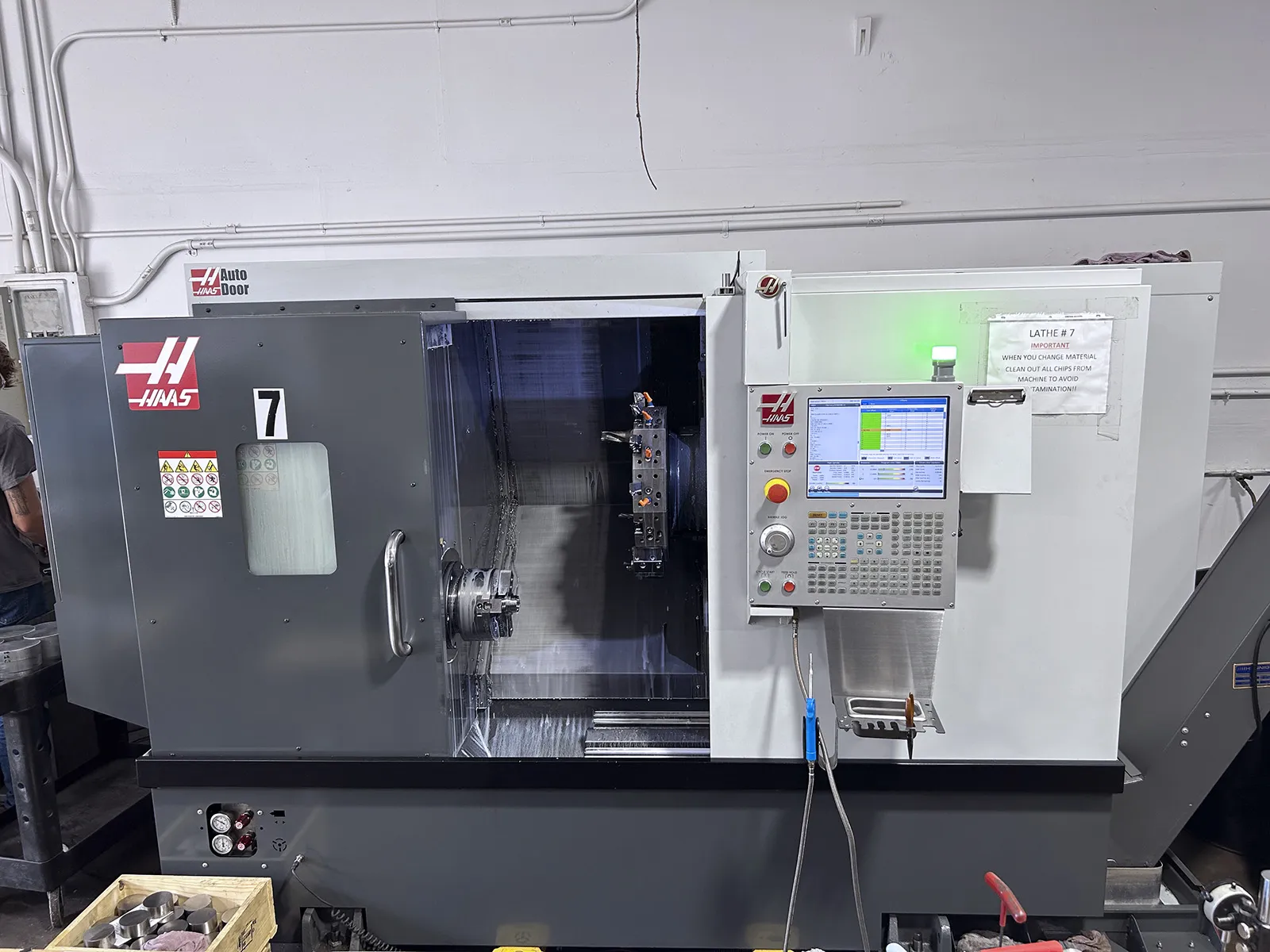 Haas #ST20T, CNC turning center, 31.7" swing, 15" turning diameter, 21" turning length, 8" chuck, 2" bar, 3"