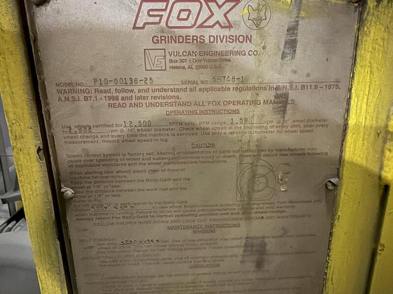 Fox #F10-00136-25, Left Hand Single End Snag Grinder, 25 HP, safety guard, disconnect