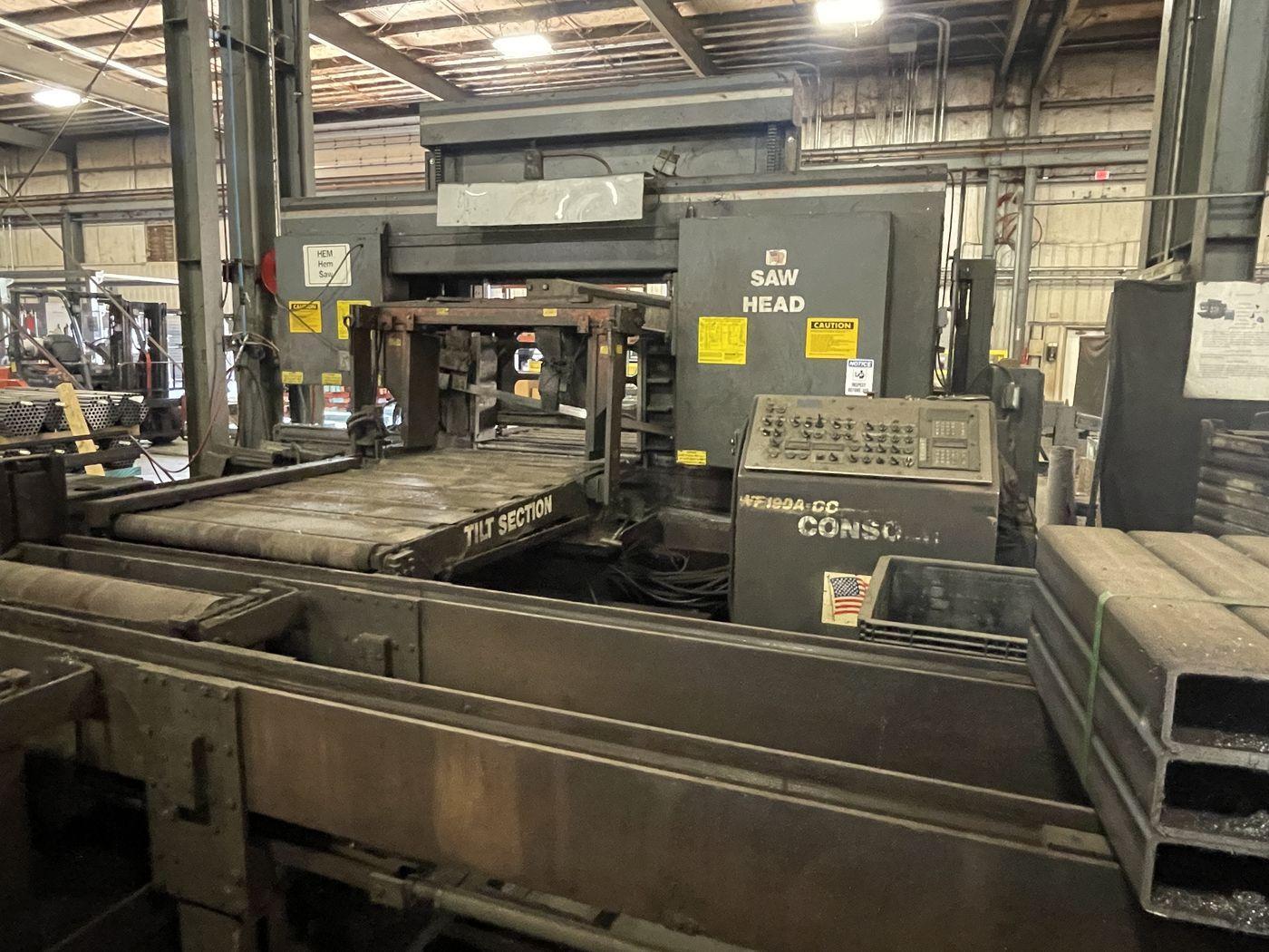 44" x 25" Hem #WF190A-DC, dual column wide flange horizontal band saw, 1999