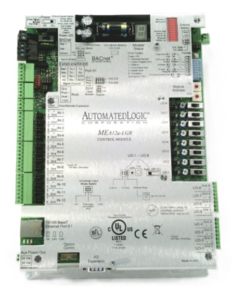 Automated Logic #ME812u-LGR, ME-Line Multi-Equipment Control and BACnet Router, Refurbished