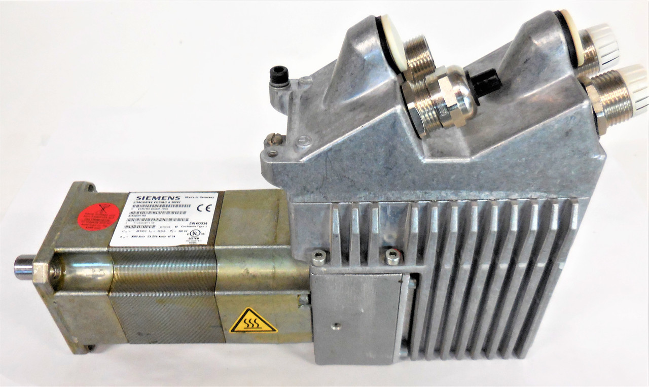 Siemens #6SN2155-0AA10-1BA1, Simodrive Programmable Positioning Brushless Servo Motor, 300 W, 48 Volts