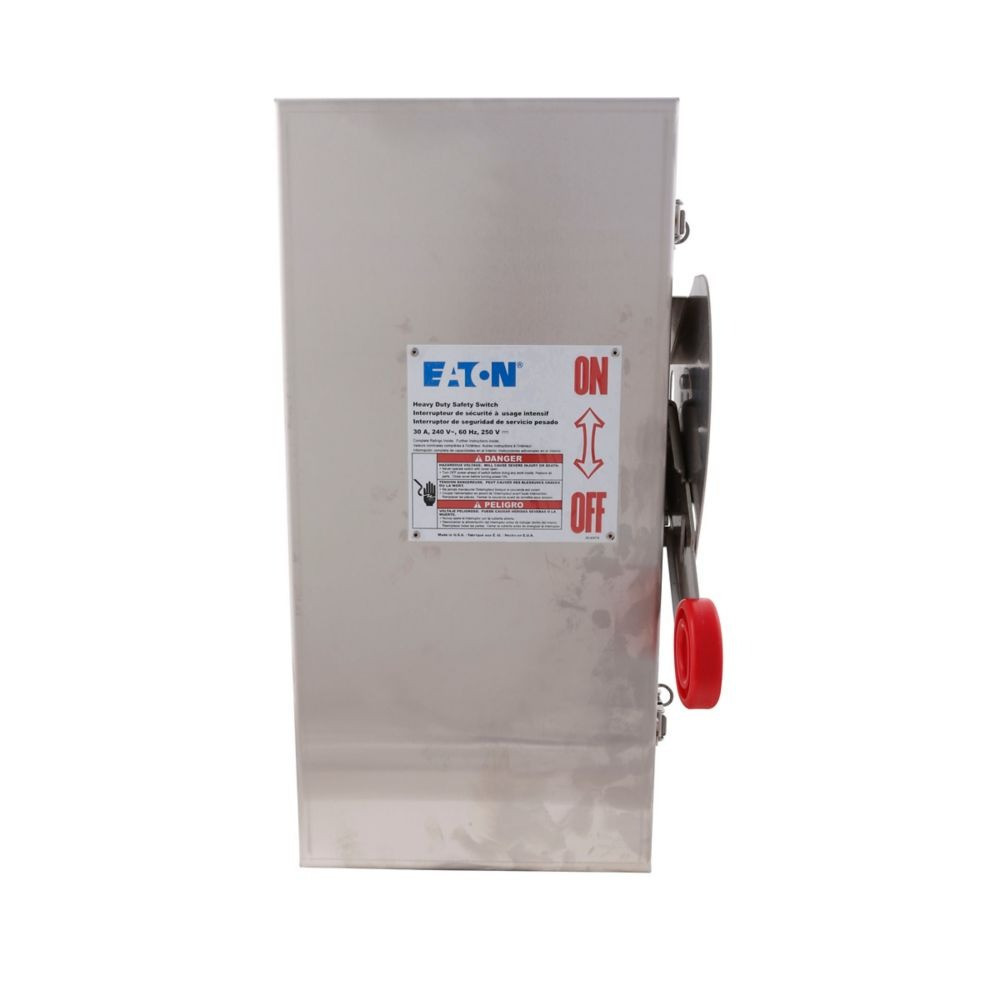 30 Amp. Eaton #DH321NWK, Enhanced Visible Blade Single-Throw Safety Switch, NEW