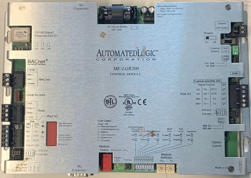 Automated Logic #ME-LGR200, ME-LGR BacNET Router, 200 Integration Points, Refurbished