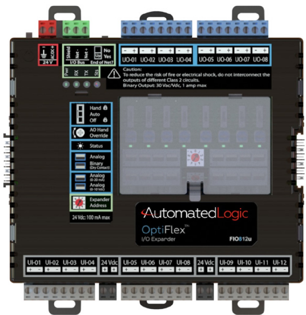 Automated Logic #FIO812u, OptiFlex I/O Expander for Large Equipment Controller, Refurbished