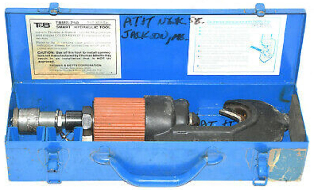 Thomas & Betts #TBM8-750, 12 Ton Hydraulic Crimper, #8 to 750 kcmil Aluminum and Copper, Refurbished