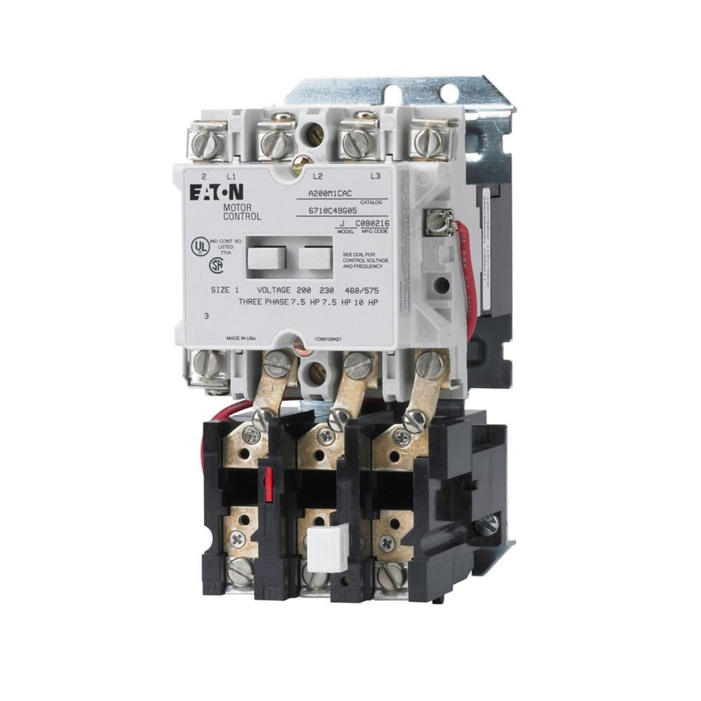 27 Amp, Eaton #A200M1CAC, Freedom NEMA Non-Reversing Motor Starter, Size 1, 3-Pole, 120 Volts Coil, NEW