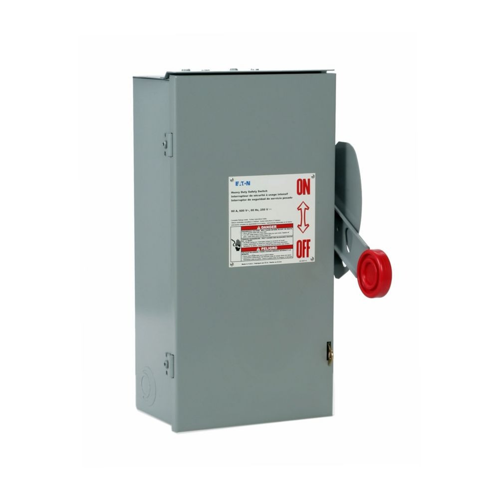 60 Amp. Eaton #DH362NRK, Enhanced Visible Blade Single-Throw Safety Switch, NEMA 3R, NEW