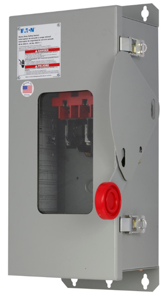 30 Amp. Eaton #DH361FDKW, Single-Throw Safety Disconnect Switch, NEMA 12/3R, 3P3W, NEW