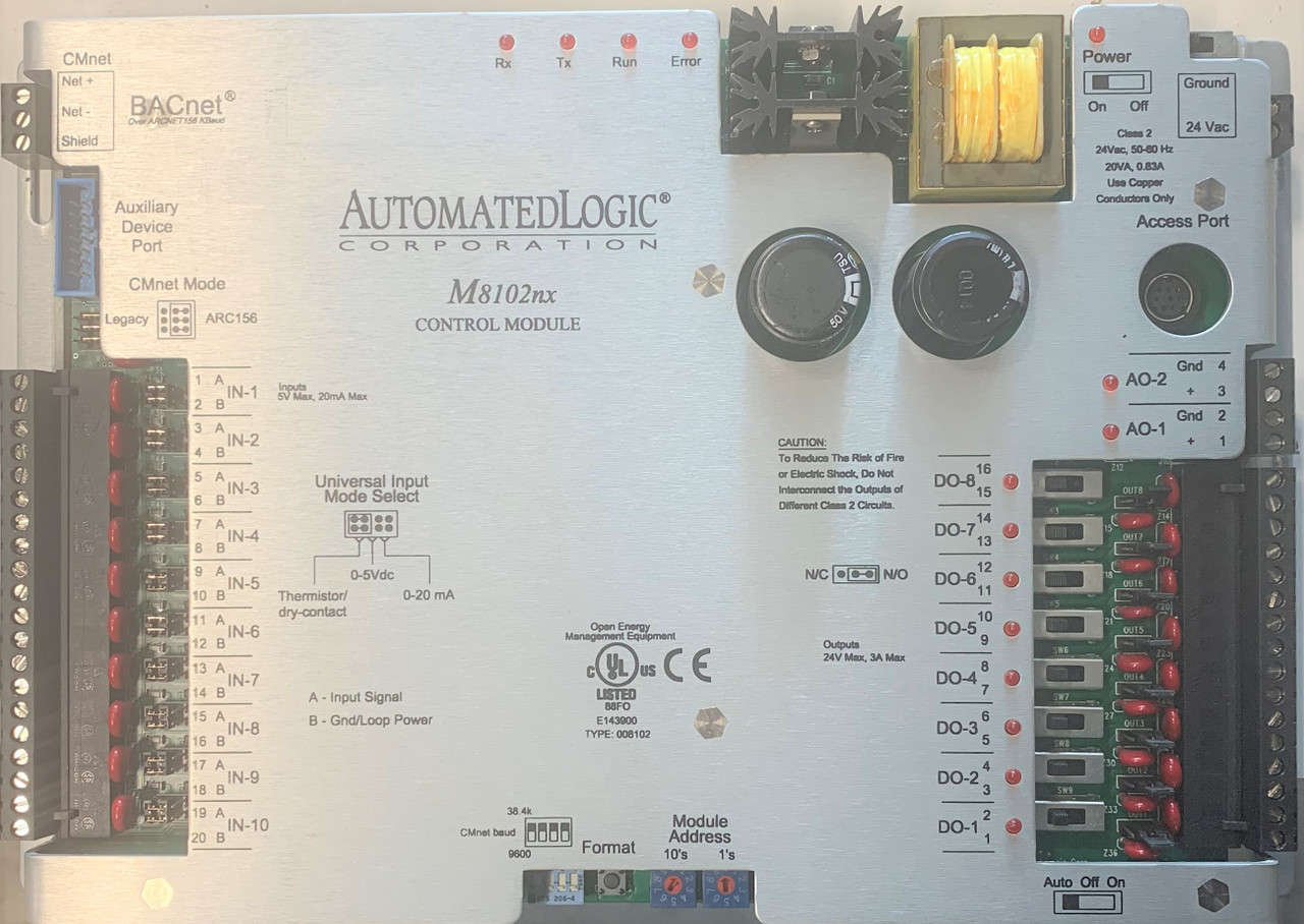 Automated Logic #M8102nx, M-Line Standalone Control Mod, 8 Out, 10 In, 2 Out, Refurbished