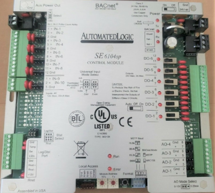 Automated Logic #SE6104sp, Single Equipment Controller, 20 Point, Refurbished