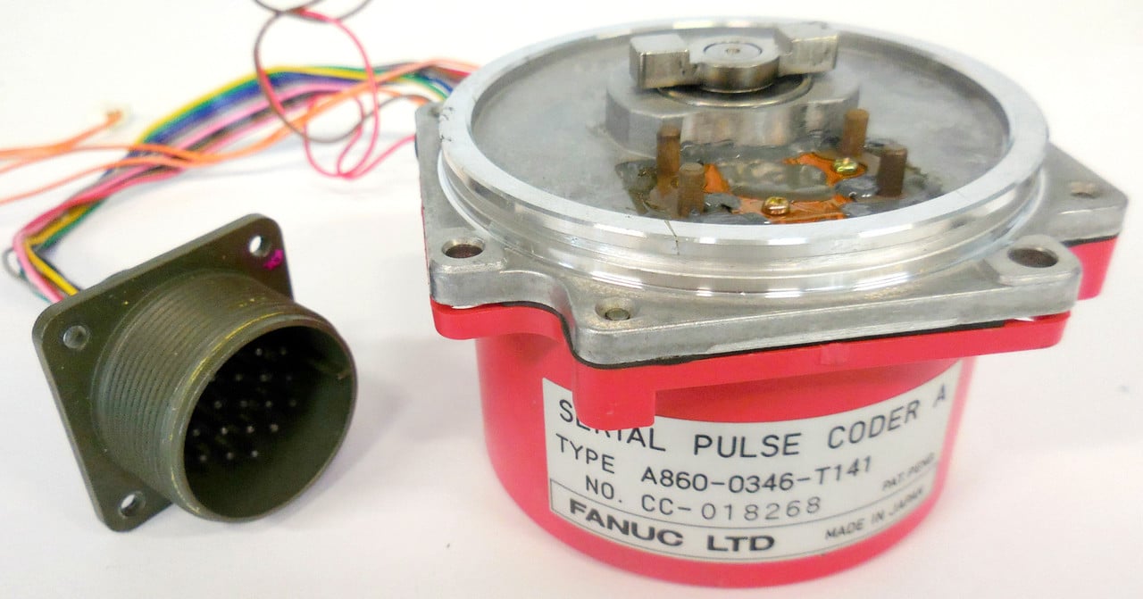 Fanuc #A860-0346-T141, Pulsecoder Encoder for Servo Motor, Refurbished