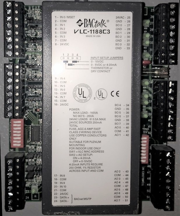 Alerton #VLC-1188C3, PLC Logic Controller for HVAC and Equipment, Refurbished