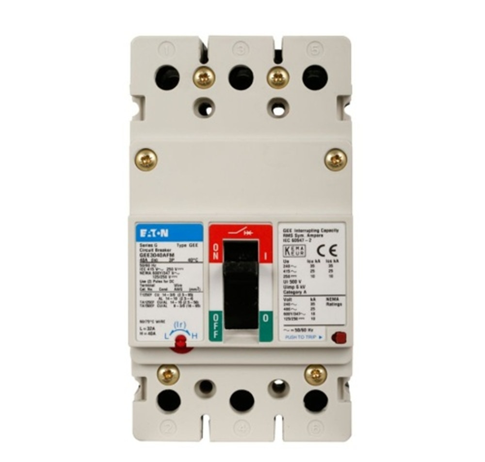 63 Amps, Eaton #GEE3063AFM, Circuit Breaker, 3-Pole, 600Y/347 Volts AC, NEW