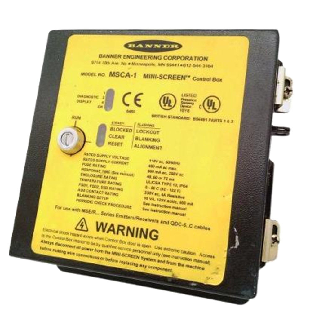 Banner #MSCA-1, MINI-SCREEN Metal Control Box, Light Curtain, NEW
