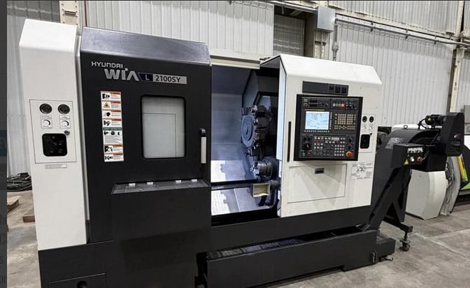Hyundai Wia #L2100SY, CNC turning center, 24.8" swing, 13.18" diameter x 17.91" L, 2.6" bar, 20 HP, 4500 RPM