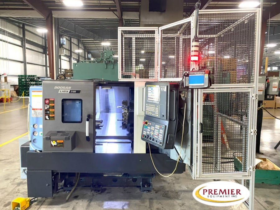 Daewoo Doosan #Lynx-2100A, CNC lathe, 23" swing, 13.8" diameter x 13" L, 6" chuck, 2" bar, 20 HP, 6000 RPM
