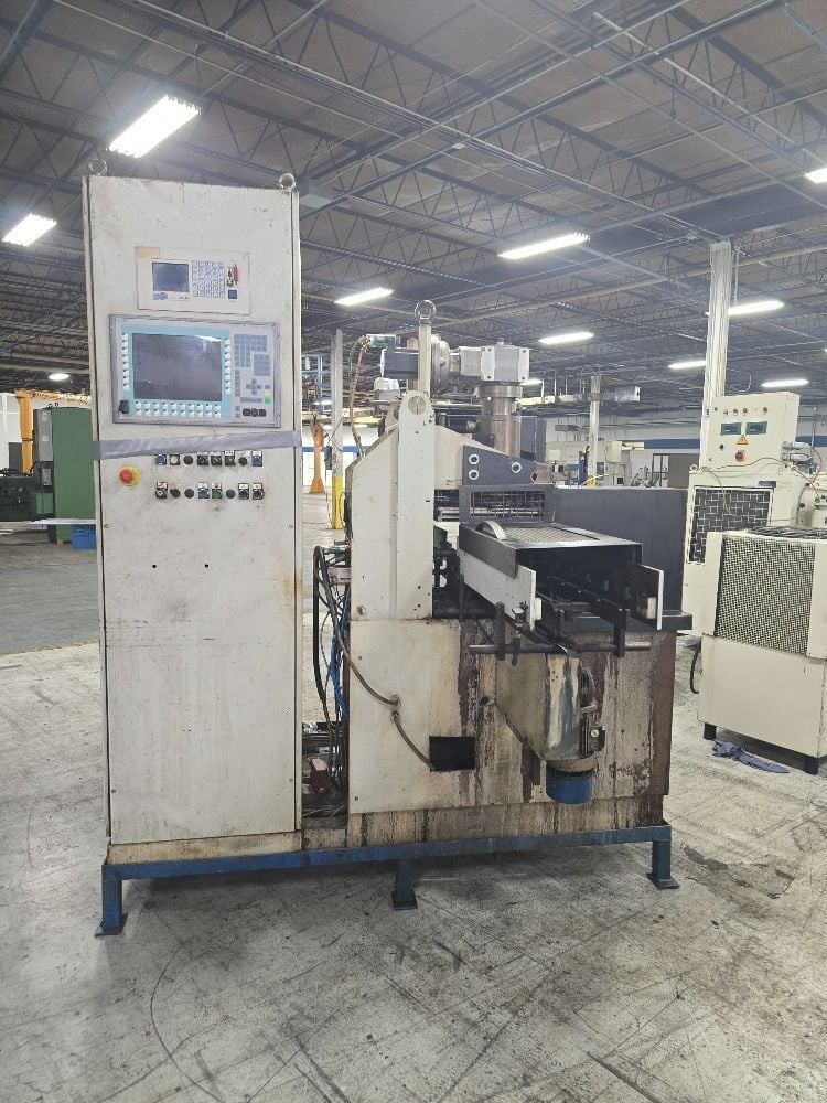 Galdabini #PAS/4, Hydraulic Straightening Press, automated shuttle in/out loader conveyor, Siemens PLC