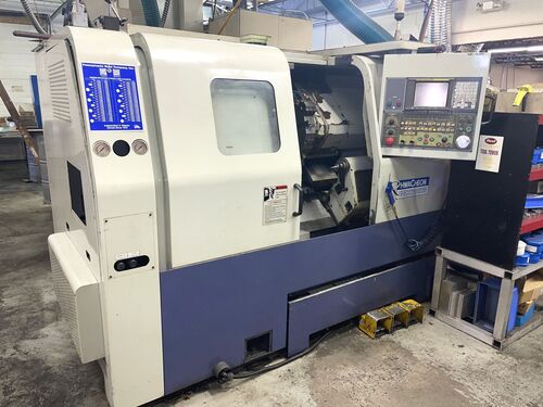 Hwacheon #Hi-Eco-21-HSBB, cnc lathe, 23.6" swing, 11" diameter x 15.8" L max, 8" chuck, 2.5" bar, 20 HP, 4000