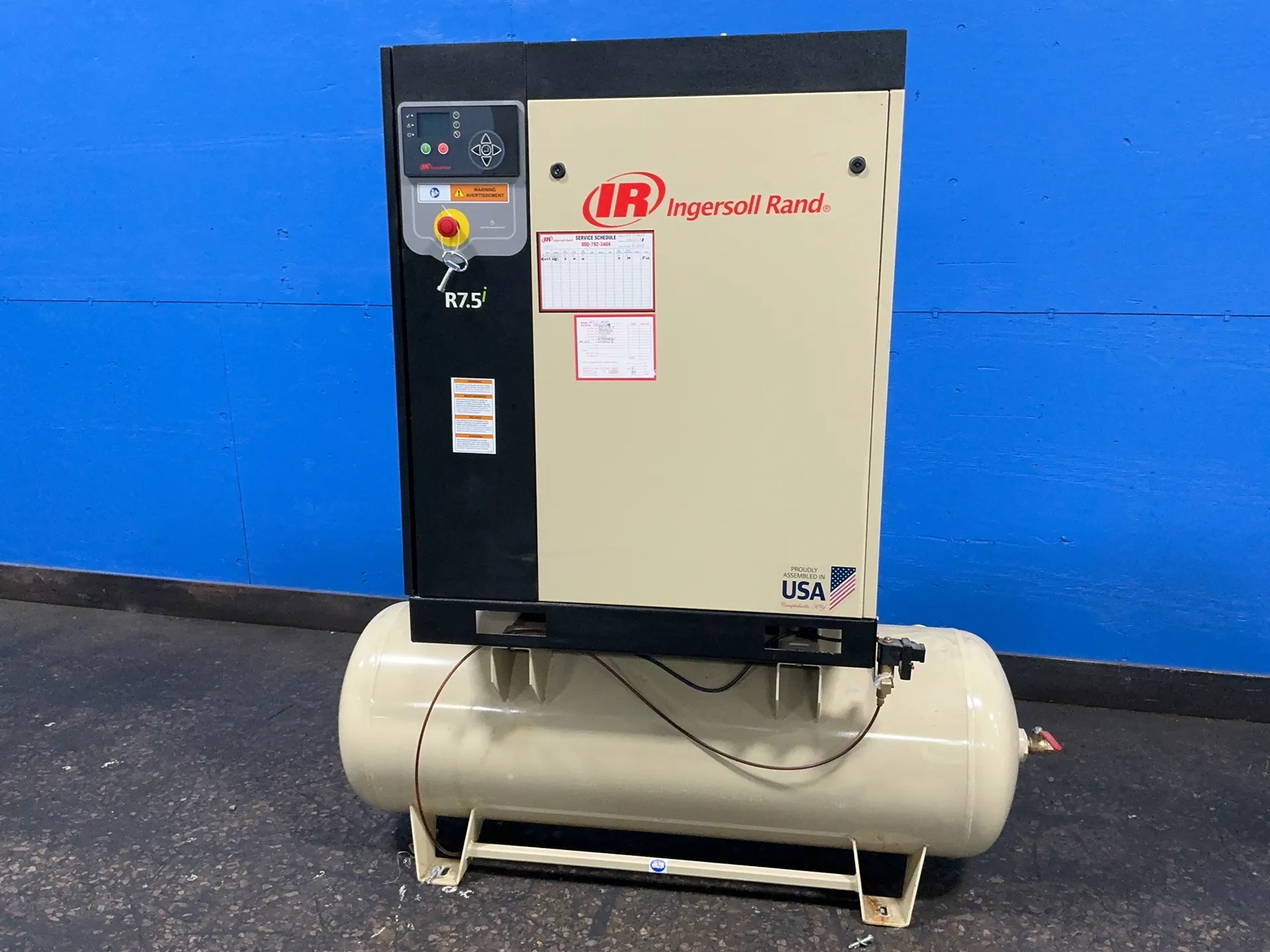 10 HP Ingersoll-Rand #R7.5I-A125, Air Compressor, 100 gallon Tank, 125 psi, 460 V.