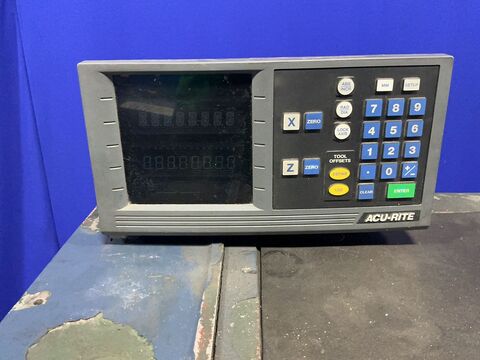 18" x 36" Shen Jey #SJ-1740G, Lathe, 9.5" 3-jaw chuck, 2" bore, tailstock, Acu-Rite screen, 220 V., 1985