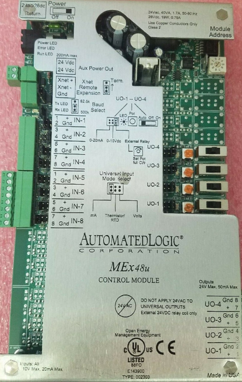ALC Automated Logic Corp MEx48U ME-Line Multi-Equipment I/O Expander Module, NEW