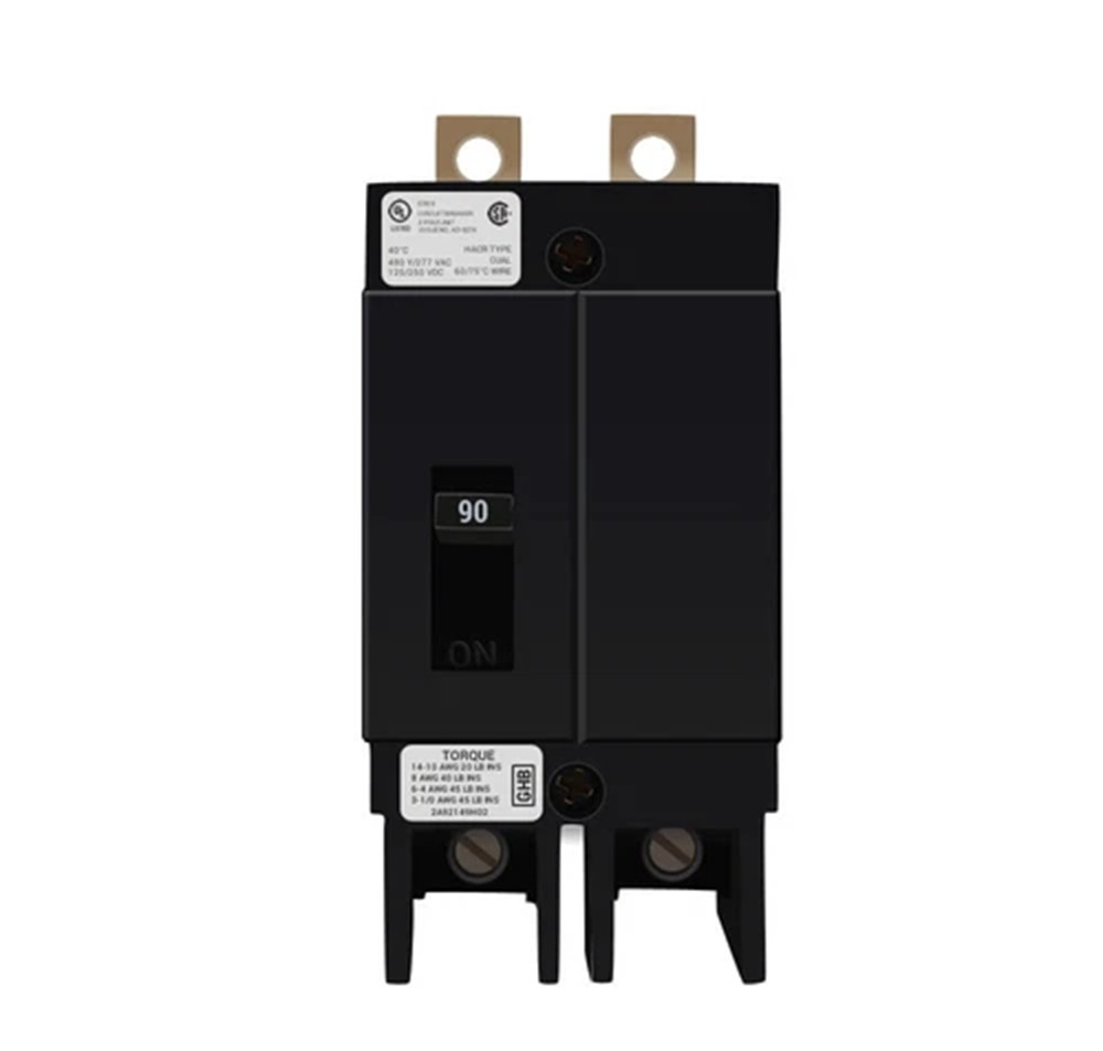 Eaton GHB2090 Circuit Breaker, Type GHB, 90A, 2-Pole, 480Y/277 Vac, NEW