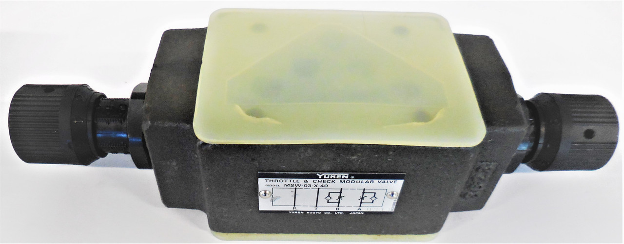 Yuken Kogyo Co MSW-03-X-40 Hydraulic Throttle and Check Valve, 3/8 Modular Valve, NEW