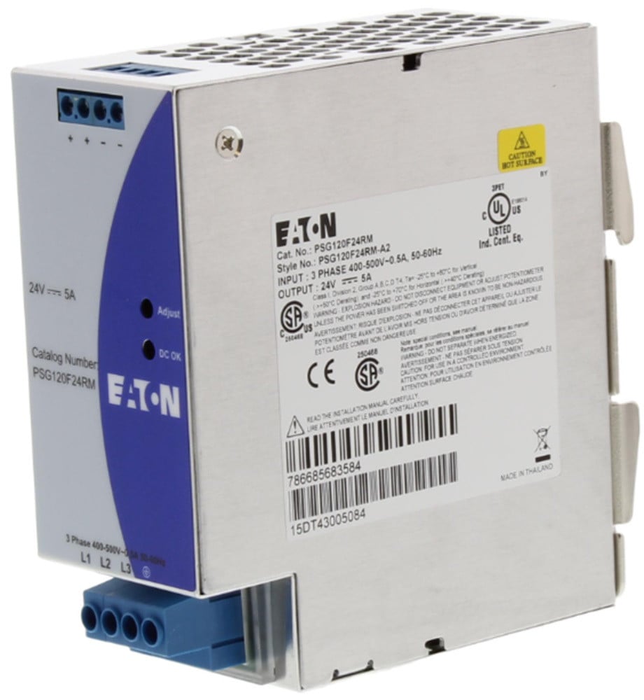 Eaton PSG120F24RM PSG Power Supply, 100-240 Vac, 24 Vdc Out, 3 phase, 960W Out, NEW