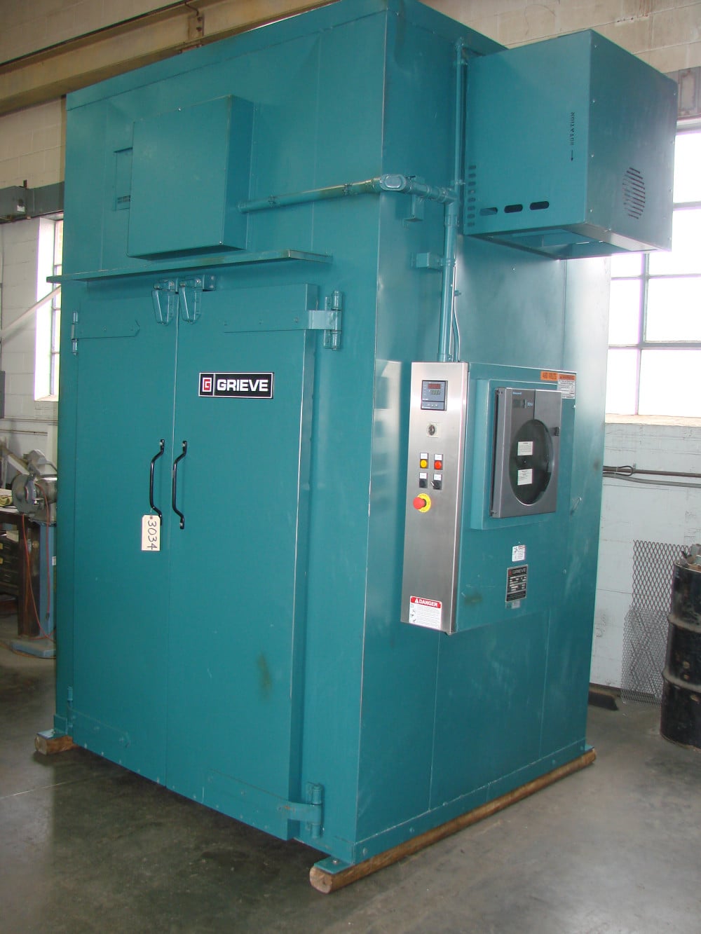 48" width x 72" H x 48" L Grieve, Electric 460V., Horiz-air, Unused, 650°F