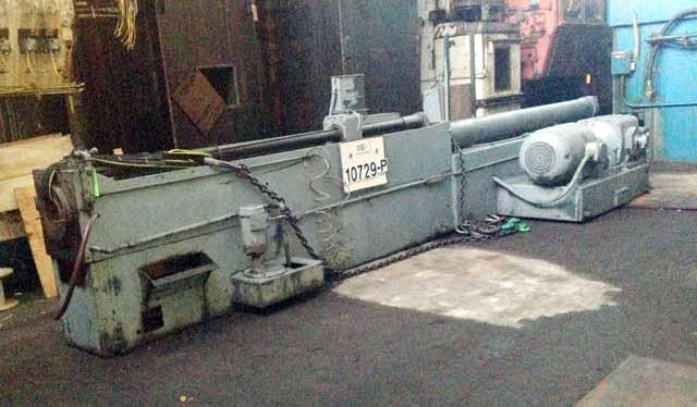 25 Ton x 120" stroke, Oilgear #XL-50Bx120, horizontal broach, 15-30 FPM, 11" diameter hole, spiral