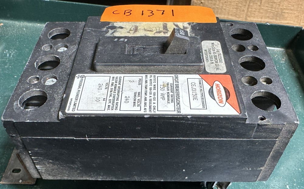 150 Amps, Federal Pioneer, Horizon Series, Molded Case Circuit Breaker, 3-Pole, Fixed / No Adjustable Trip